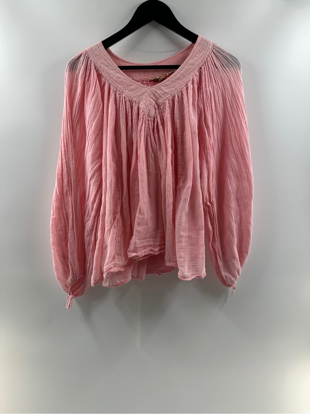 Pinot Noir Pink Boho Peasant Top One Size 100% Cotton Made in India